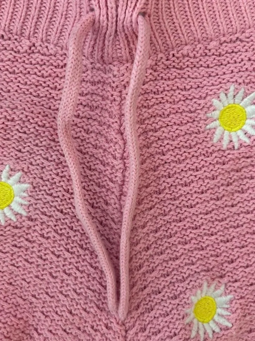 Kids Pink Daisy Knit Crochet Shorts Summer Lounge Shorts Large